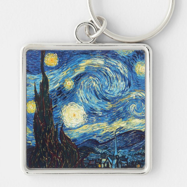 Vincent Van Gogh - Starry Night Key Ring (Front)