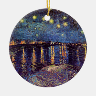Vincent Van Gogh - Starry Night on Rhone Ceramic Ornament