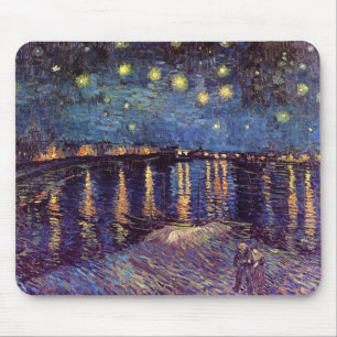 Vincent Van Gogh - Starry Night on Rhone Mouse Pad