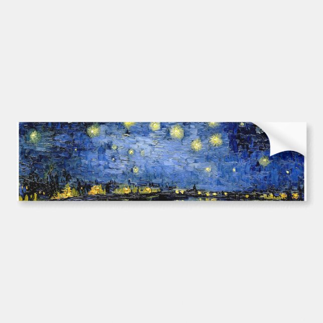 Vincent Van Gogh Starry Night Over the Rhone 1888 Bumper Sticker (Front)