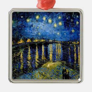 Vincent Van Gogh Starry Night Over The Rhone 1888 Metal Ornament