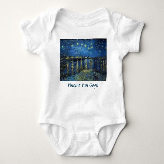 Vincent van Gogh - Starry Night Over the Rhone Baby Bodysuit (Front)