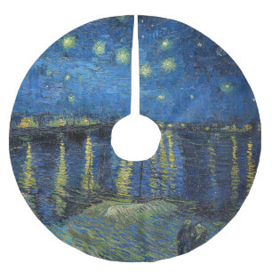 Vincent van Gogh - Starry Night Over the Rhone Brushed Polyester Tree Skirt