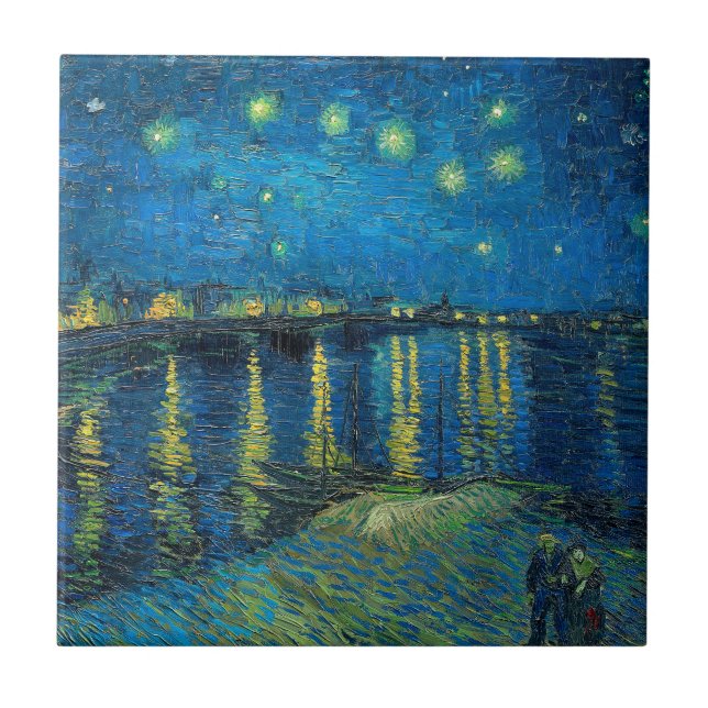 Vincent Van Gogh Starry Night Over the Rhone Ceramic Tile (Front)
