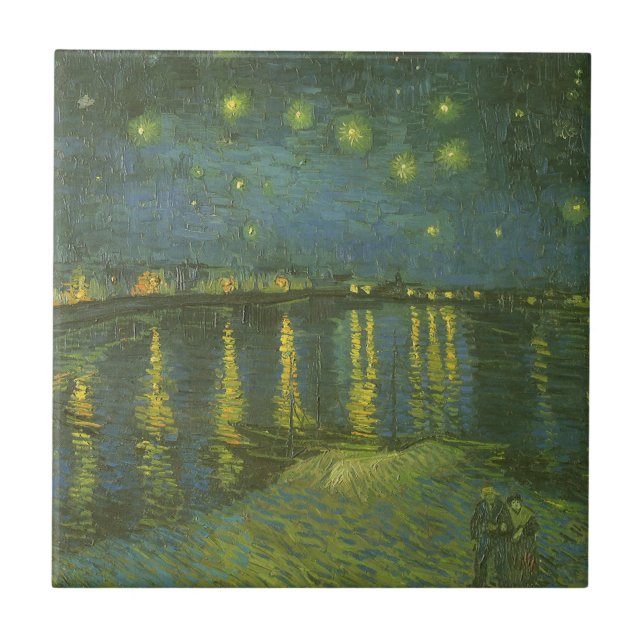 Vincent van Gogh - Starry Night Over the Rhone Ceramic Tile (Front)