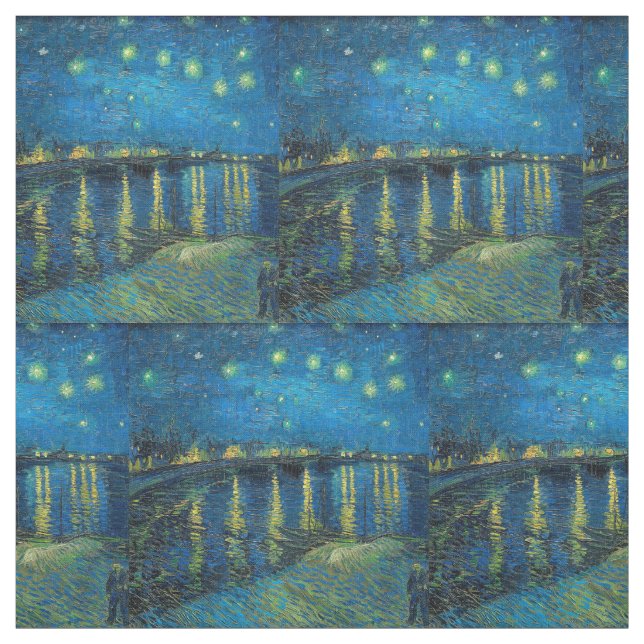 Vincent Van Gogh Starry Night Over the Rhone Fabric (Swatch)