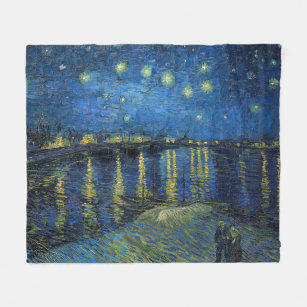 Vincent van Gogh - Starry Night Over the Rhone Fleece Blanket