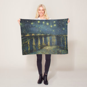 Vincent van Gogh Starry Night Over the Rhone Fleece Blanket