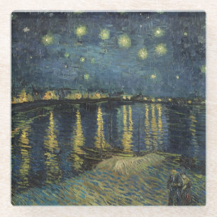 Vincent van Gogh Starry Night Over the Rhone Glass Coaster
