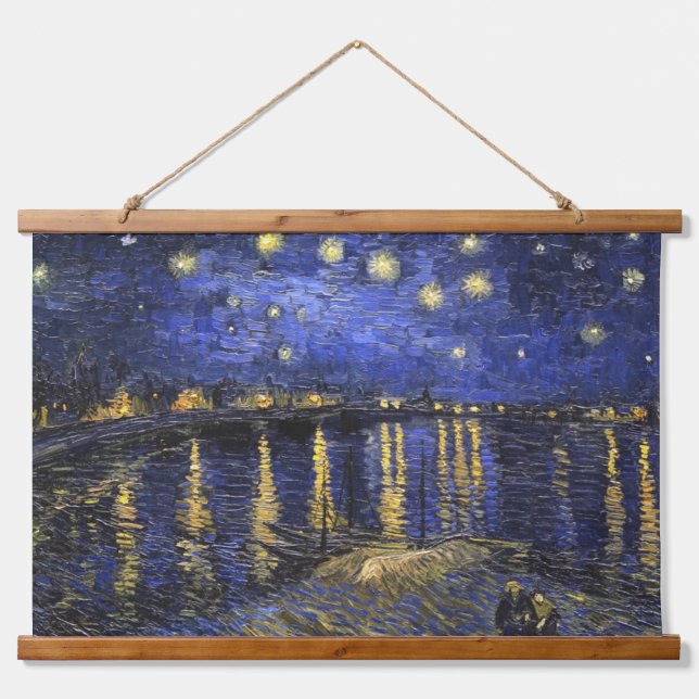 Vincent Van Gogh Starry Night Over The Rhone Hanging Tapestry (Front)