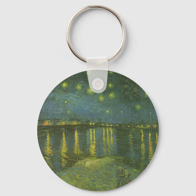 Vincent van Gogh - Starry Night Over the Rhone Key Ring (Front)