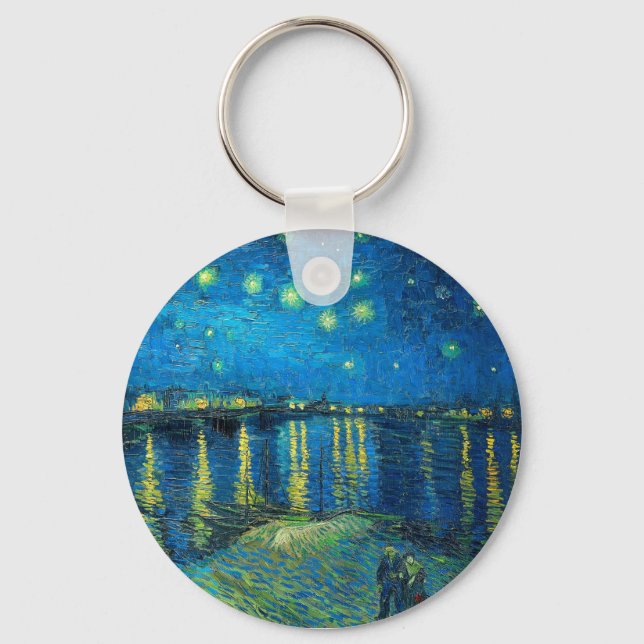 Vincent Van Gogh Starry Night Over The Rhone Key Ring (Front)