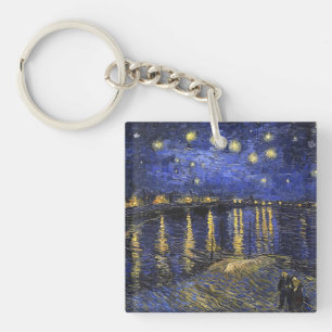 Vincent Van Gogh Starry Night Over The Rhone Key Ring