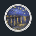 Vincent Van Gogh Starry Night Over The Rhone Lapel Pin<br><div class="desc">Vincent Van Gogh Starry Night Over the Rhone Starry Night Over the Rhone (September 1888) is one of Vincent van Gogh's paintings of Arles at night time in Arles. It was painted at a spot on the bank of the Rhone River that was only a one or two-minute walk from...</div>