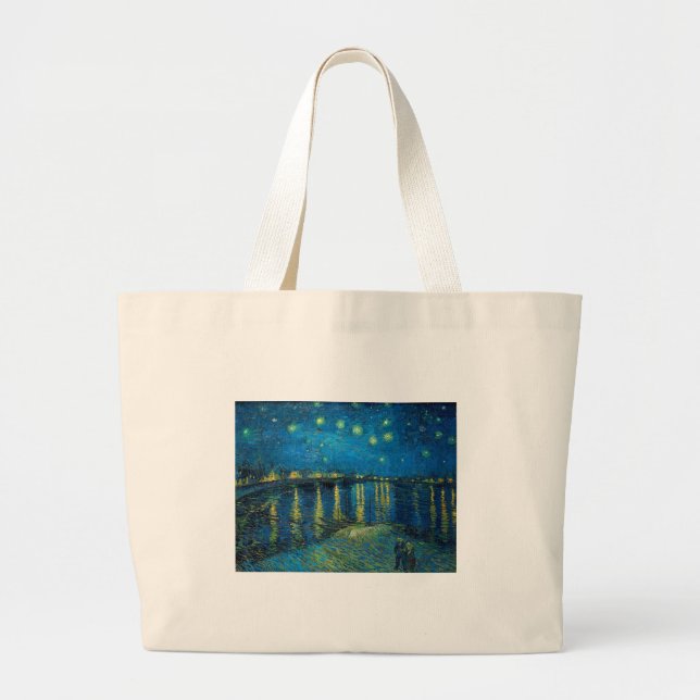 Vincent Van Gogh Starry Night Over the Rhone Large Tote Bag (Front)