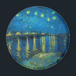 Vincent Van Gogh Starry Night Over the Rhone Magnet<br><div class="desc">Van Gogh Masterpiece Starry Night - A painting by Vincent Van Gogh,  Starry Night Over the Rhone,  shows a night filled with stars,  and a bridge. Painted in Arles France at night time,  painted in 1888.</div>
