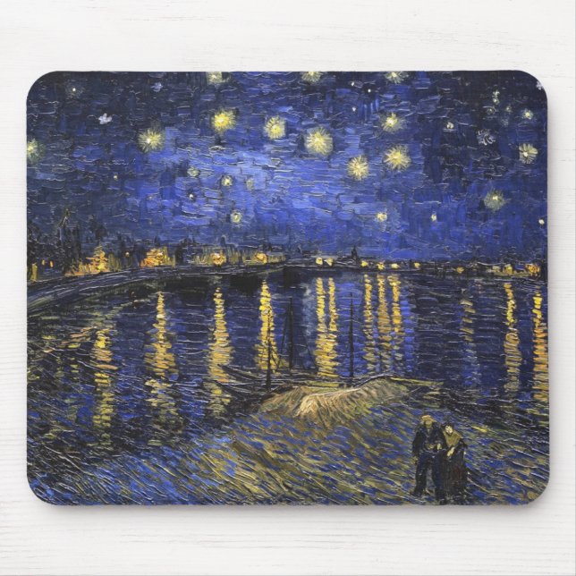 Vincent Van Gogh Starry Night Over The Rhone Mouse Pad (Front)