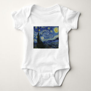 Vincent Van Gogh Starry Night Over The Rhone Paint Baby Bodysuit