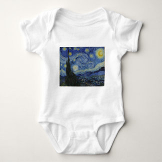 Vincent Van Gogh Starry Night Over The Rhone Paint Baby Bodysuit