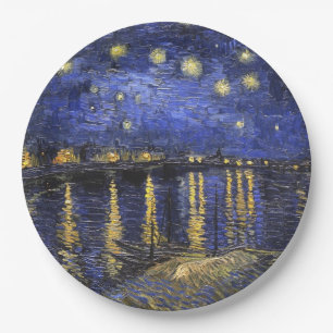 Vincent Van Gogh Starry Night Over The Rhone Paper Plate