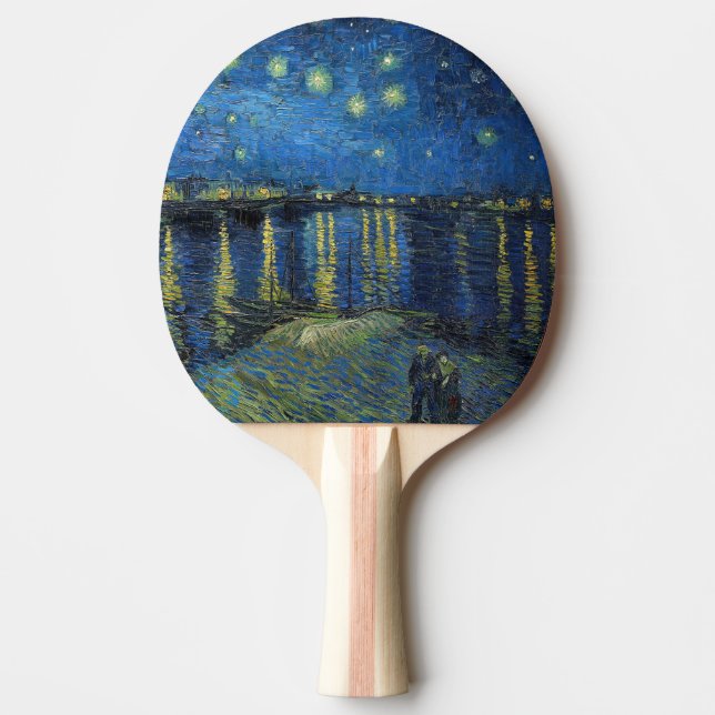 Vincent van Gogh - Starry Night Over the Rhone Ping Pong Paddle (Front)
