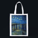 Vincent van Gogh - Starry Night Over the Rhone Reusable Grocery Bag<br><div class="desc">Starry Night Over the Rhone / Nuit etoilee sur le Rhone - Vincent van Gogh,  Oil on Canvas,  1888,  Arles</div>