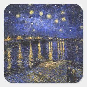 Vincent Van Gogh Starry Night Over The Rhone Square Sticker
