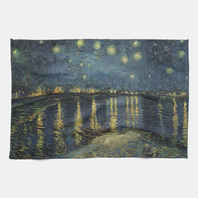 Vincent van Gogh | Starry Night Over the Rhone Tea Towel (Horizontal)