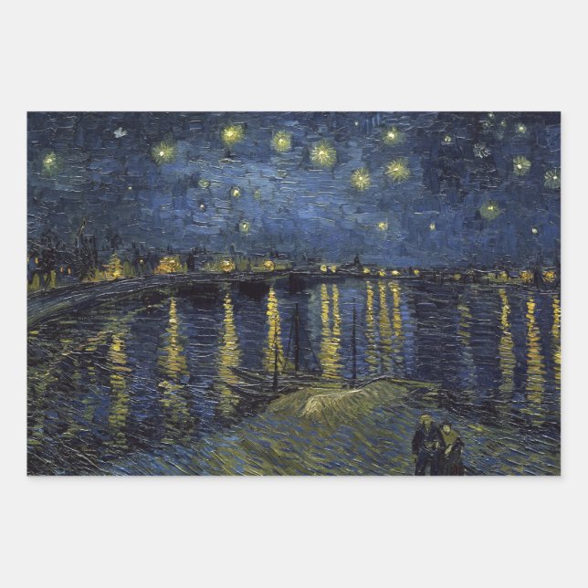 Vincent van Gogh Starry Night over the Rhone Wrapp Wrapping Paper Sheet (Front)