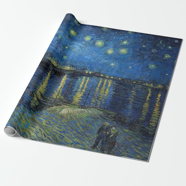 Vincent van Gogh - Starry Night Over the Rhone Wrapping Paper (Unrolled)