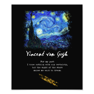 Vincent Van Gogh. Starry Night Painting Poem Art Photo Print