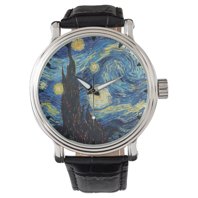 Vincent Van Gogh Starry Night Painting Watch (Front)