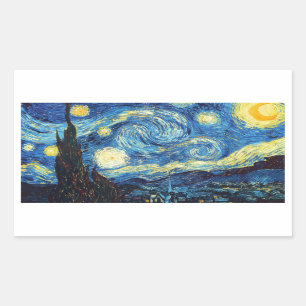 Vincent Van Gogh - Starry Night Rectangular Sticker