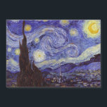 Vincent Van Gogh Starry Night Vintage Fine Art<br><div class="desc">Vincent van Gogh Starry Night Fine Art Painting Starry Night is a painting by Dutch post-impressionist artist Vincent van Gogh. The blue night sky is filled with swirling clouds, stars, and a bright crescent moon. The Starry Night is the only nocturne in the series of views from his bedroom window....</div>