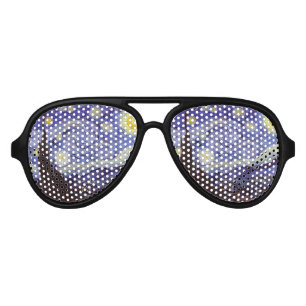 Vincent Van Gogh Starry Night Vintage Fine Art Aviator Sunglasses