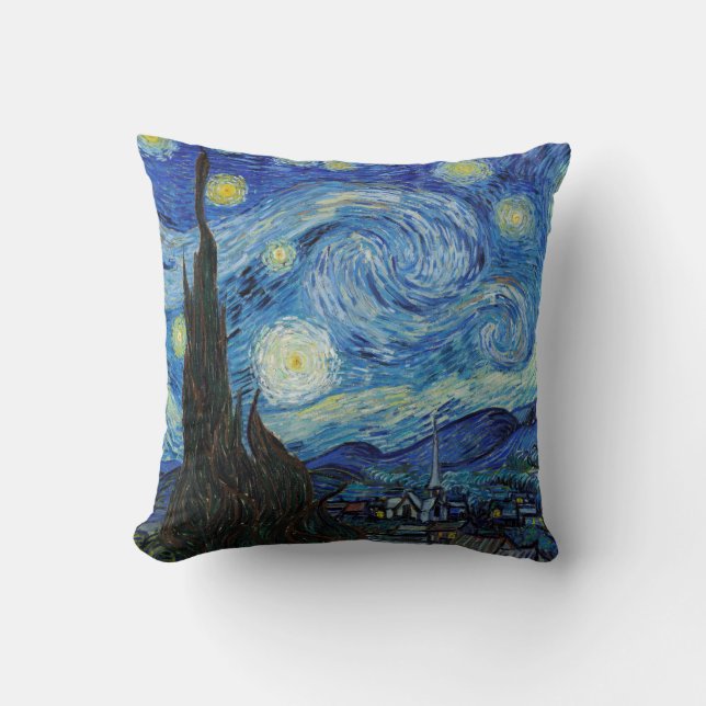 Vincent Van Gogh Starry Night Vintage Fine Art Cushion (Front)