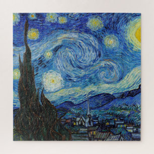 Vincent Van Gogh Starry Night Vintage Fine Art Jigsaw Puzzle