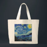 Vincent Van Gogh Starry Night Vintage Fine Art Large Tote Bag<br><div class="desc">Vincent Van Gogh Starry Night Vintage Fine Art Tote Bag</div>