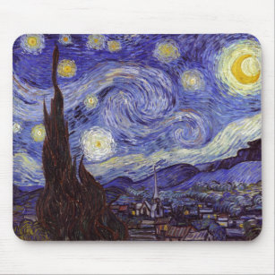 Vincent Van Gogh Starry Night Vintage Fine Art Mouse Pad