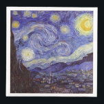Vincent Van Gogh Starry Night Vintage Fine Art Napkin<br><div class="desc">Vincent van Gogh Starry Night Fine Art Painting Starry Night is a painting by Dutch post-impressionist artist Vincent van Gogh. The blue night sky is filled with swirling clouds, stars, and a bright crescent moon. The Starry Night is the only nocturne in the series of views from his bedroom window....</div>