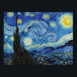 Vincent Van Gogh Starry Night Vintage Fine Art Poster<br><div class="desc">Vincent Van Gogh Starry Night Vintage Fine Art Poster</div>