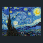Vincent Van Gogh Starry Night Vintage Fine Art Poster<br><div class="desc">Vincent Van Gogh Starry Night Vintage Fine Art Poster</div>