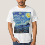 Vincent Van Gogh Starry Night Vintage Fine Art T-Shirt<br><div class="desc">Vincent Van Gogh Starry Night Vintage Fine Art T-Shirt</div>