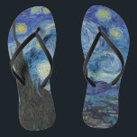 Vincent Van Gogh Starry Night Vintage Fine Art Thongs<br><div class="desc">Vincent Van Gogh Starry Night Vintage Fine Art</div>