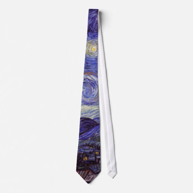 Vincent Van Gogh Starry Night Vintage Fine Art Tie (Front)