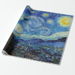 Vincent Van Gogh Starry Night Vintage Fine Art Wrapping Paper<br><div class="desc">Vincent Van Gogh Starry Night Vintage Fine Art Wrapping Paper</div>