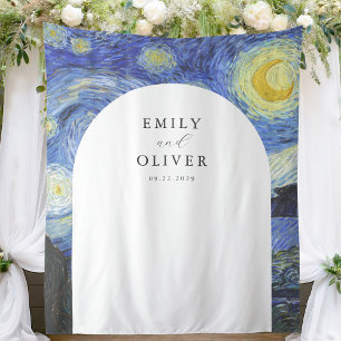 Vincent Van Gogh Starry Night Wedding Backdrop Tapestry