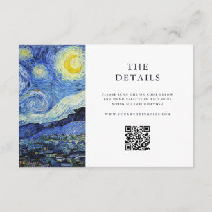 Vincent Van Gogh Starry Night Wedding Enclosure Card