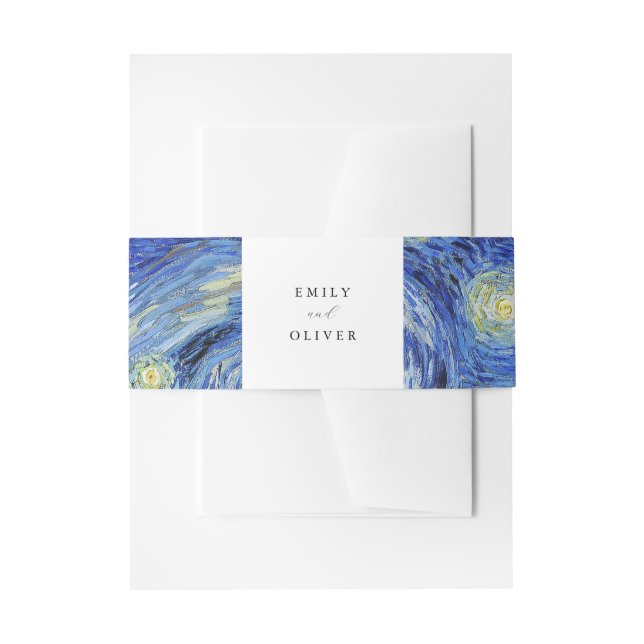 Vincent Van Gogh Starry Night Wedding Invitation Belly Band (Front Example)