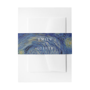 Vincent Van Gogh Starry Night Wedding Invitation Belly Band